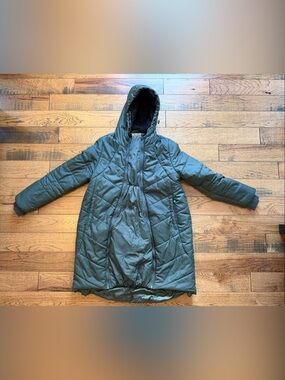 Women’s Modern Eternity Olive Green Quilted Hooded Maternity Winter Coat